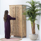 CARVING WOODEN CABINET - Art and craft furniture
