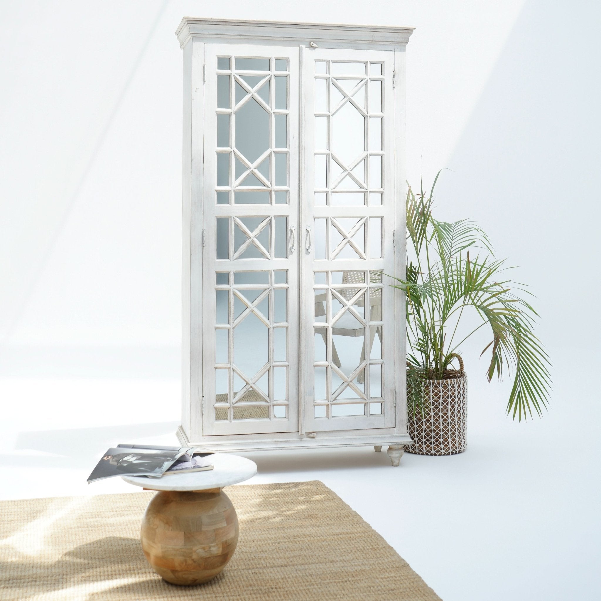 CASABLANCA CLASSIC TWO MIRROR DOOR CABINET - Art and craft furniture