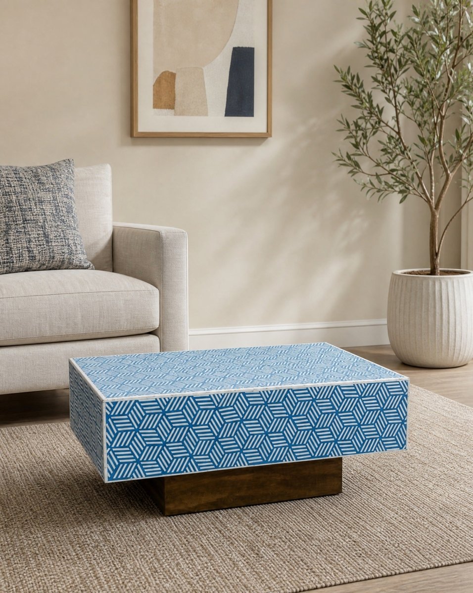 Celeste Bone Inlay Coffee Table - Art and craft furniture