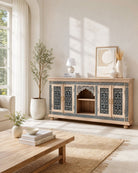 Charlore Crafted Wooden Sideboard - Art and craft furniture