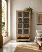 Charlore Teak Wood Cabinet - Art and craft furniture