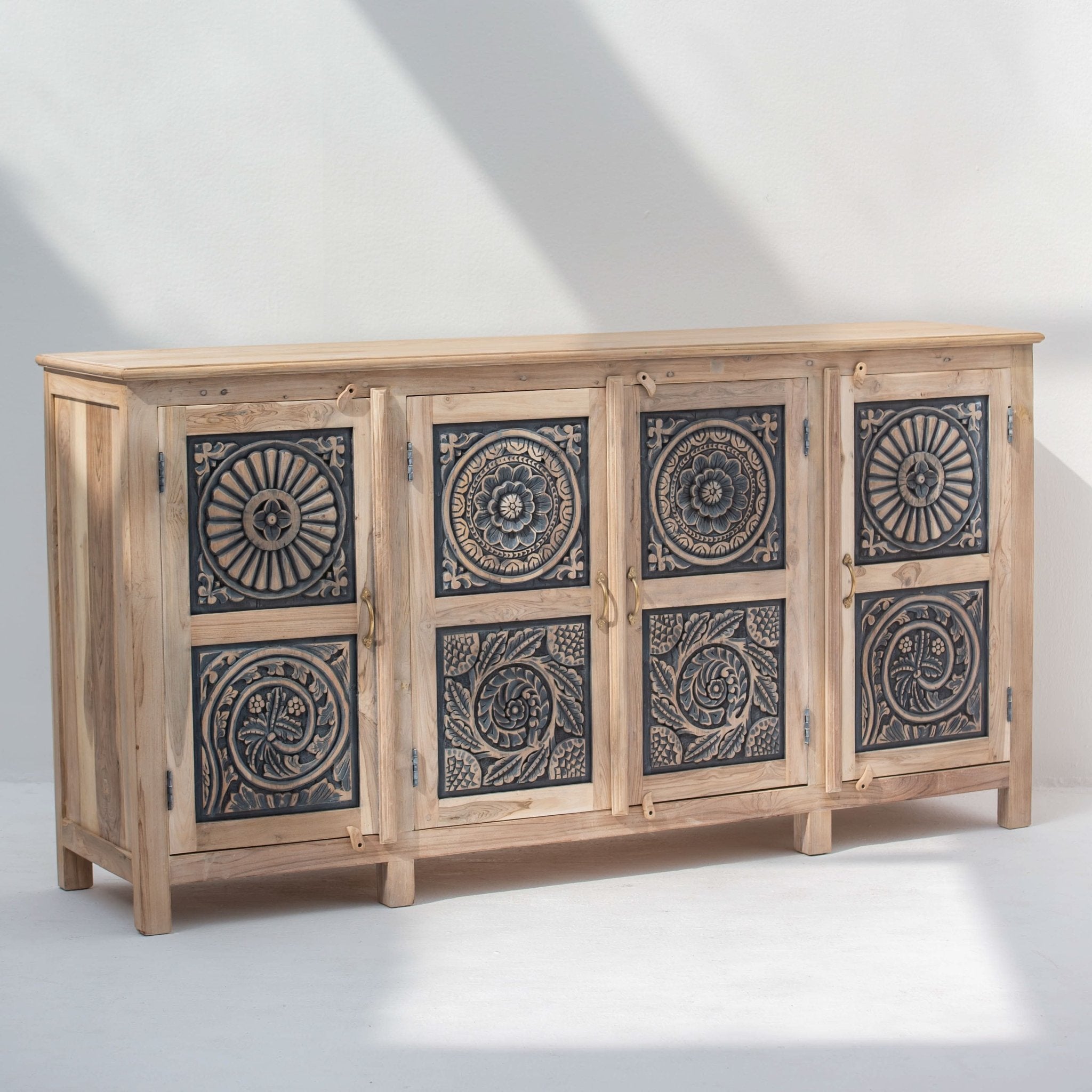CHARLORE WOODEN FOUR DOOR SIDEBOARD - Art and craft furniture