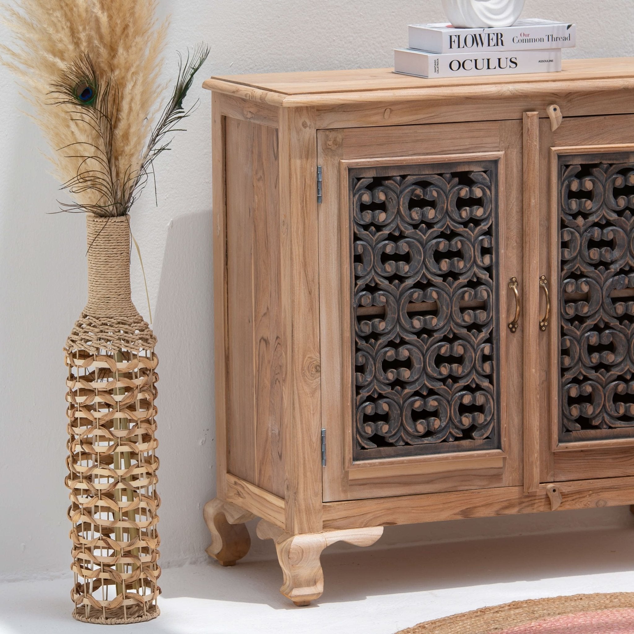 CHARLORE WOODEN TWO DOOR SIDEBOARD - Art and craft furniture