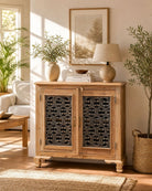 Charlore Wooden Two Doors Sideboard - Art and craft furniture