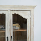 CHARM GLASS DOOR MANGO WOOD CARVED CABINET - Art and craft furniture