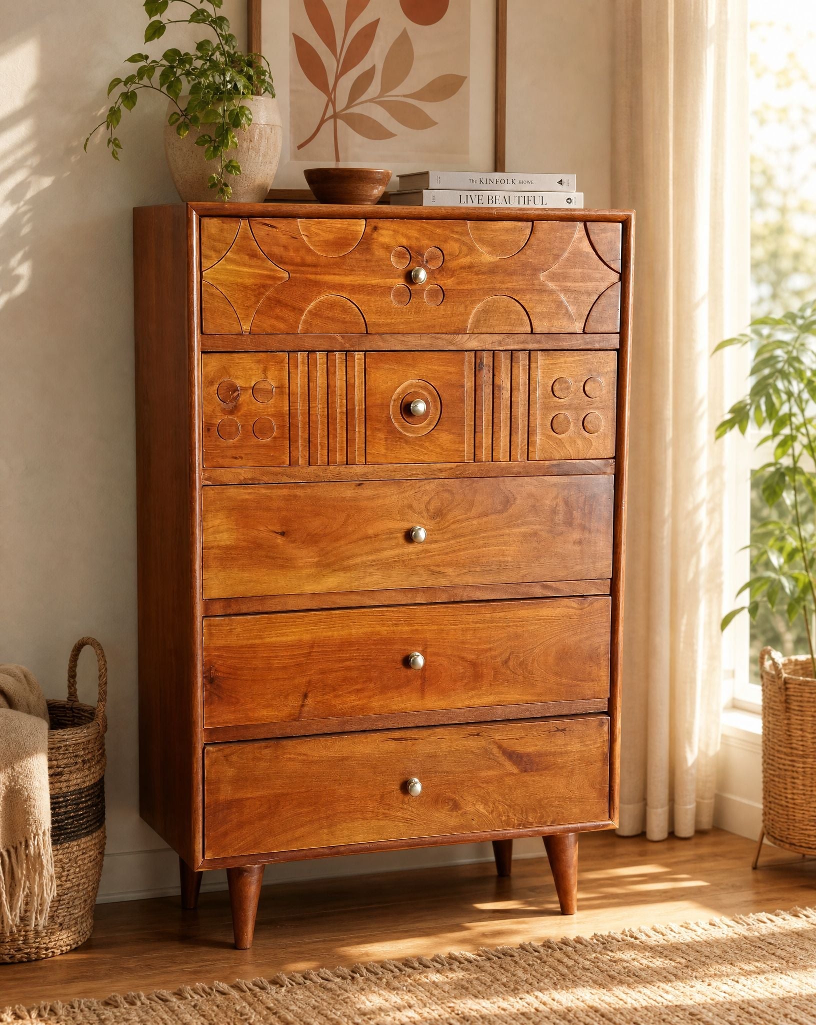 COASTAL FIVE DRAWER DRAW CHEST - Art and craft furniture