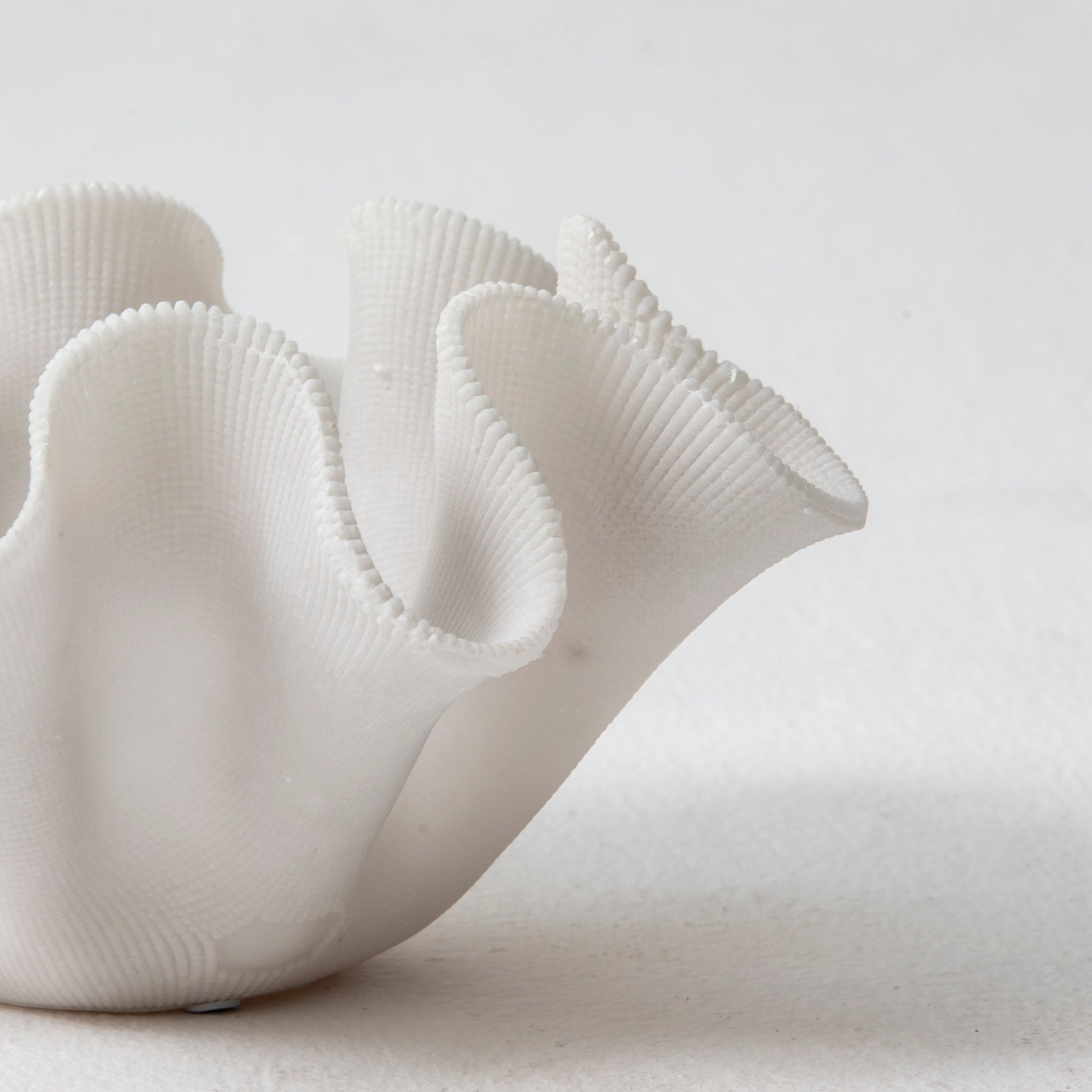 Coral Ruffle Ceramic Dish - Art and craft furniture