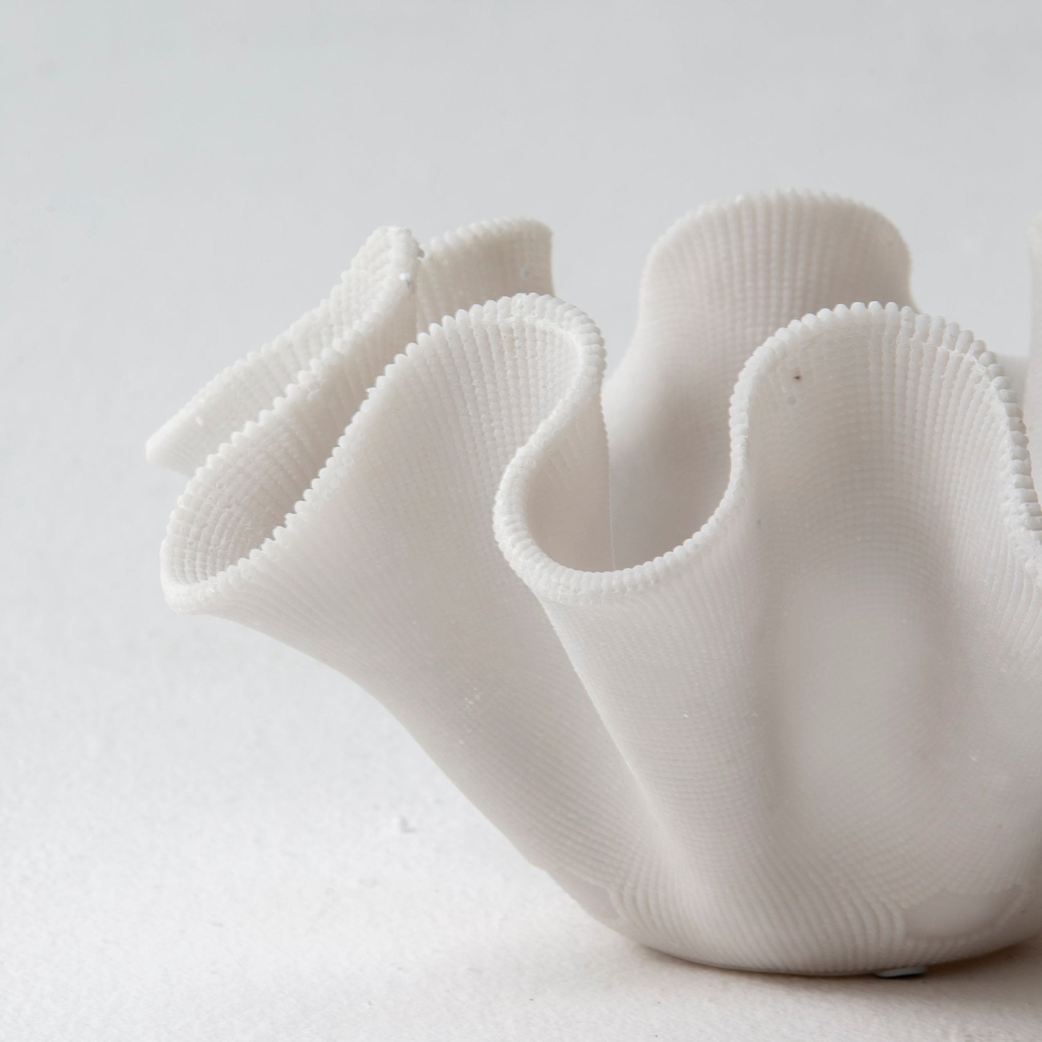 Coral Ruffle Ceramic Dish - Art and craft furniture