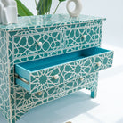 CRAFTLINE GREEN INLAYS FOUR DRAWER DRAWCHEST - Art and craft furniture