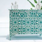 CRAFTLINE GREEN INLAYS FOUR DRAWER DRAWCHEST - Art and craft furniture