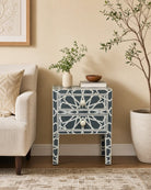 Craftline Grey Inlay Beside Table - Art and craft furniture
