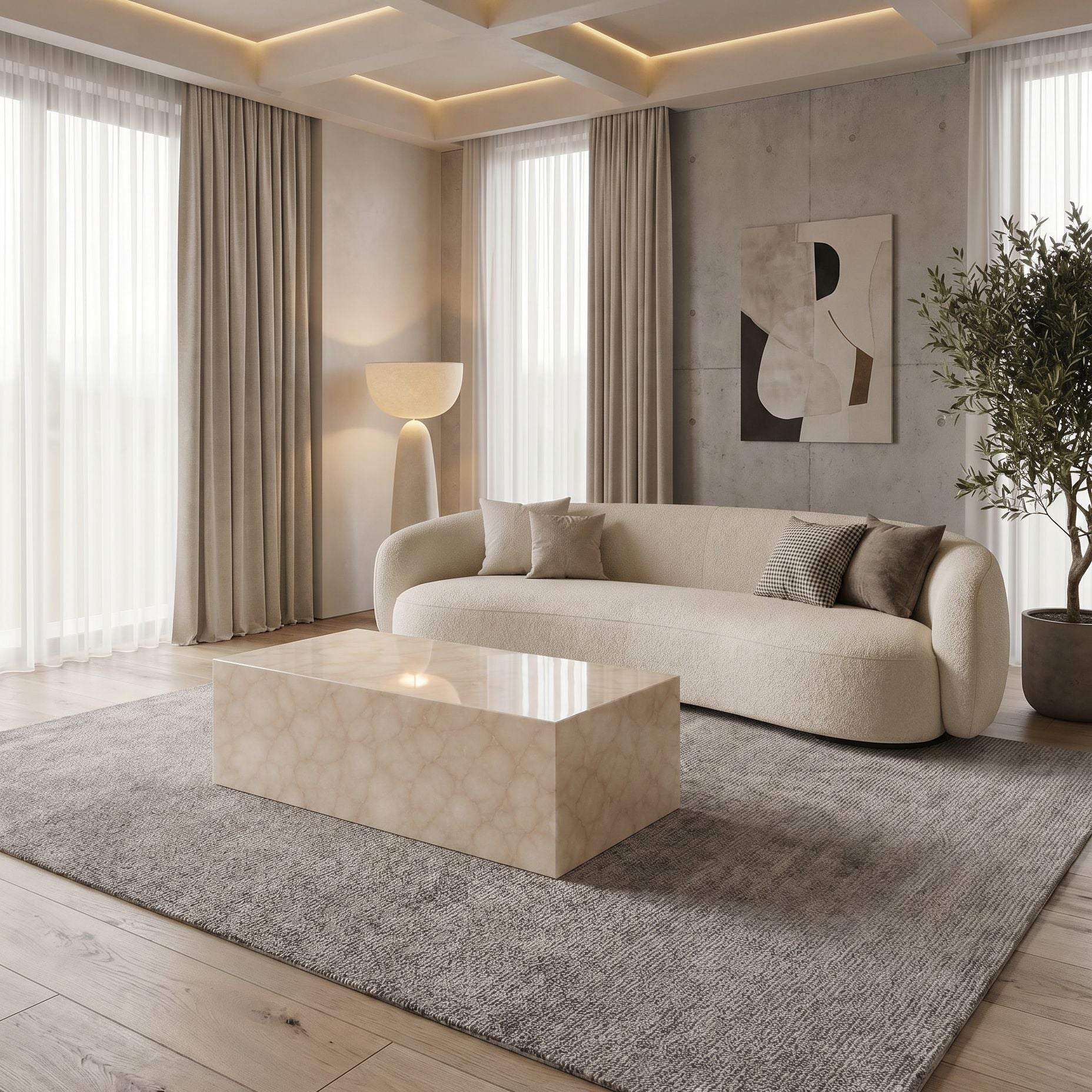 Crema Marble Spider Coffee Table - Art and craft furniture