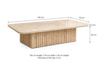 Crema Spider Coffee Table with Beige Travertine Striped Base - Art and craft furniture