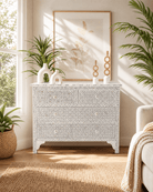 CRYSTAL MOTHER OF PEARL FOUR DRAWER DRAWCHEST - Art and craft furniture