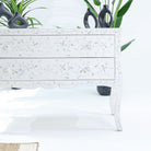 CRYSTAL WHITE MOTHER OF PEARL TWO DRAWER DRAWCHEST - Art and craft furniture