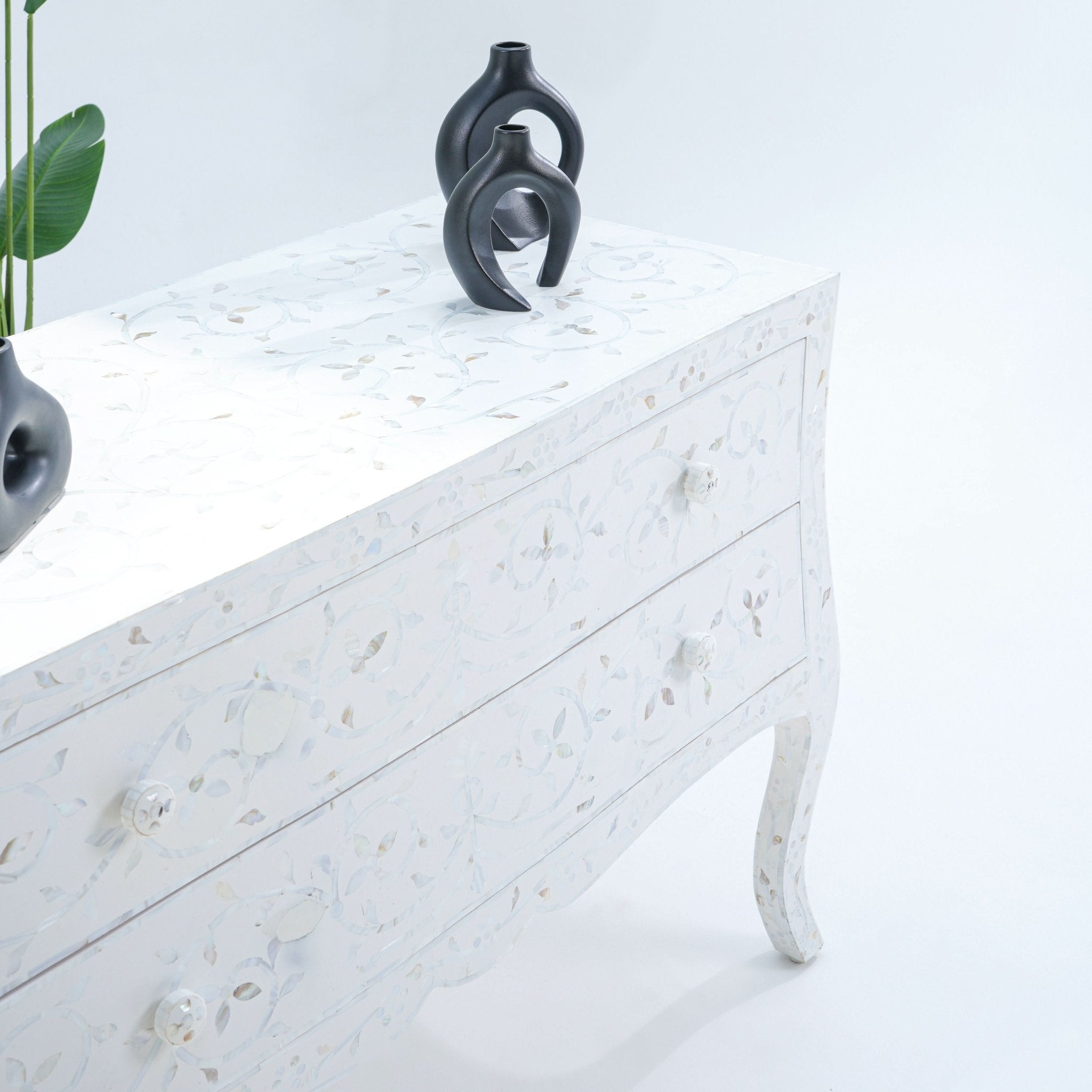CRYSTAL WHITE MOTHER OF PEARL TWO DRAWER DRAWCHEST - Art and craft furniture