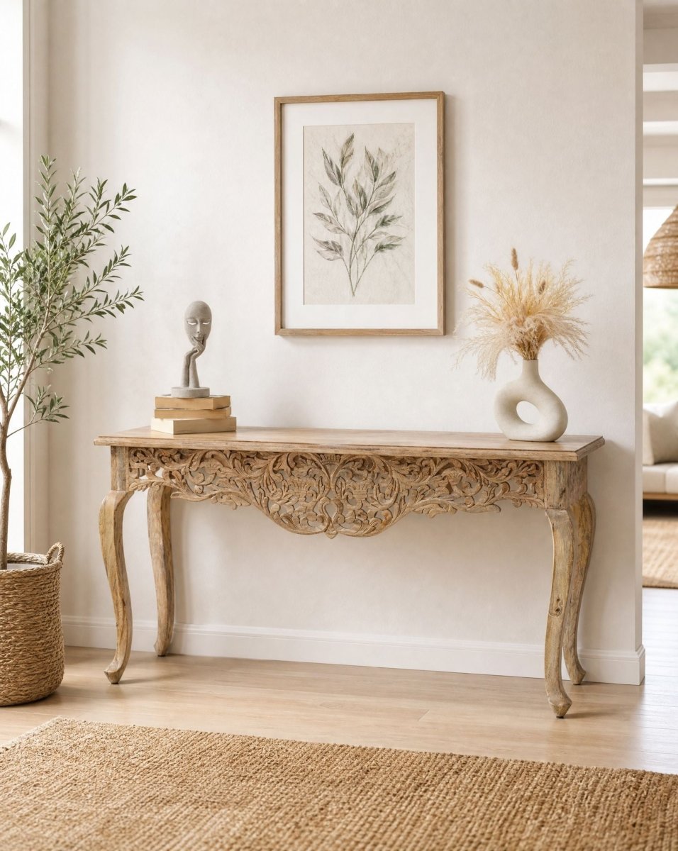 Dabora Carved Console Table - Art and craft furniture