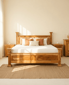 DAIMOND SHEESAM WOOD BED - Art and craft furniture