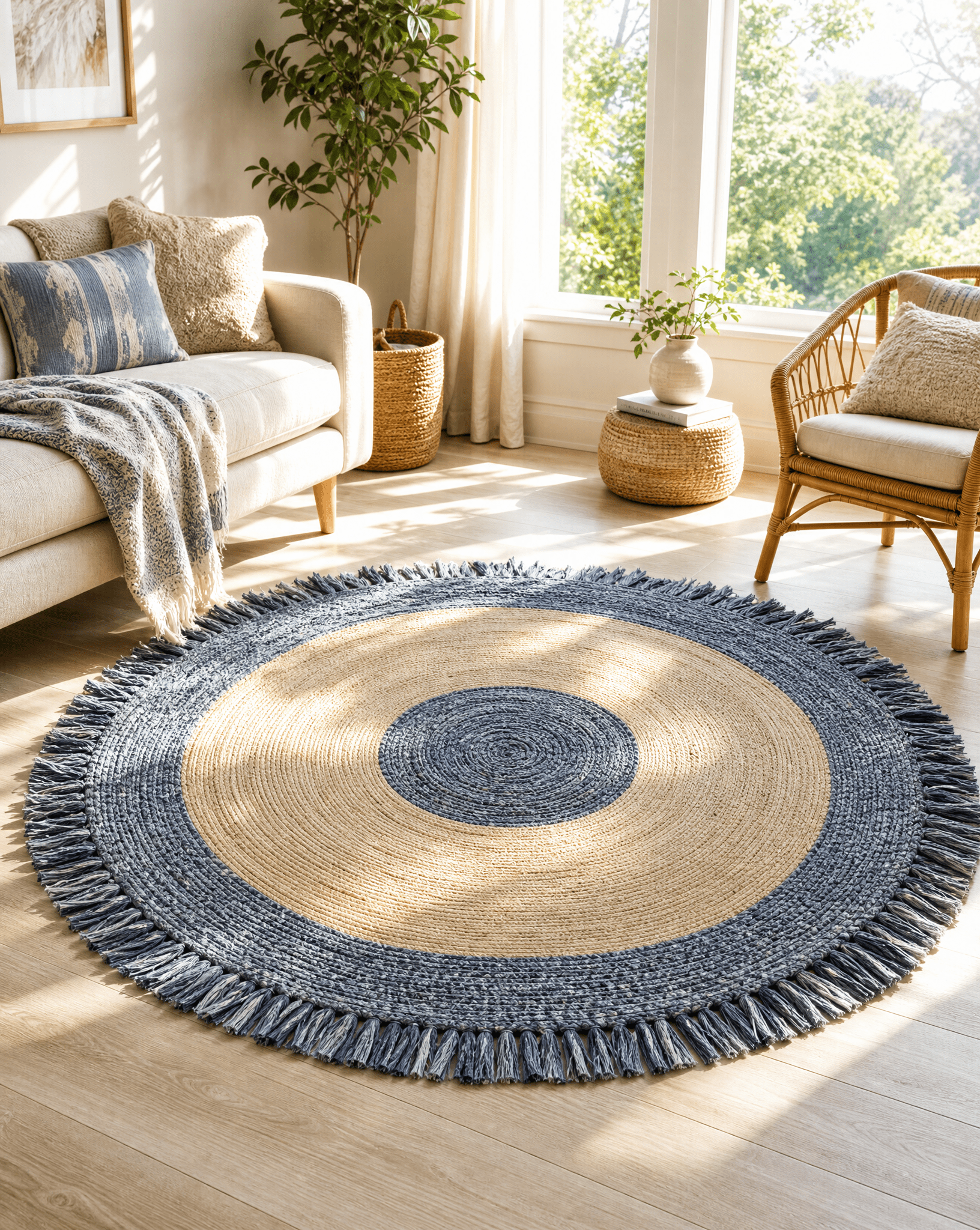 DANIM COAST JUTE HANDMADE RUG - Art and craft furniture