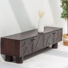 DANISH-BROWN FOUR DOOR TV STAND - Art and craft furniture
