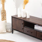 DANISH-LINING TWO DOOR TWO DRAWER TV STAND - Art and craft furniture