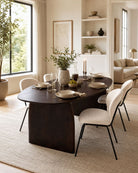 Danish Mango Wood Oval Shape Dining Table - Art and craft furniture