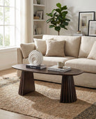 Danish Oval Mango Wood Coffee Table - Art and craft furniture