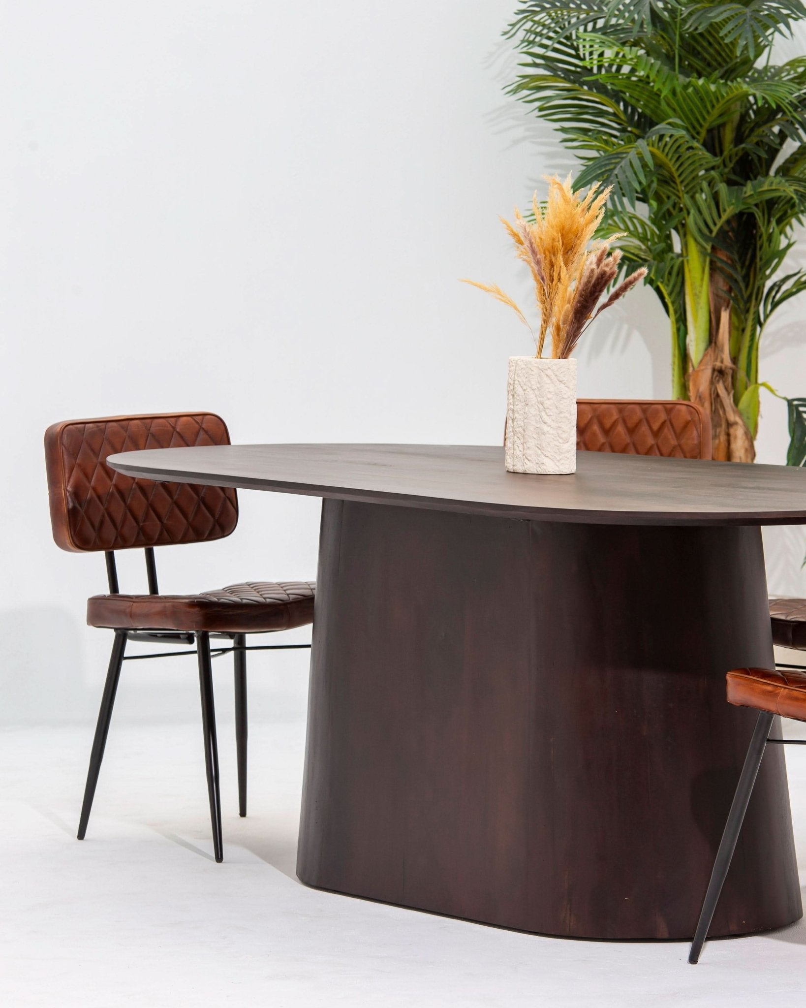 DANISH OVAL MANGO WOOD DINING TABLE - Art and craft furniture