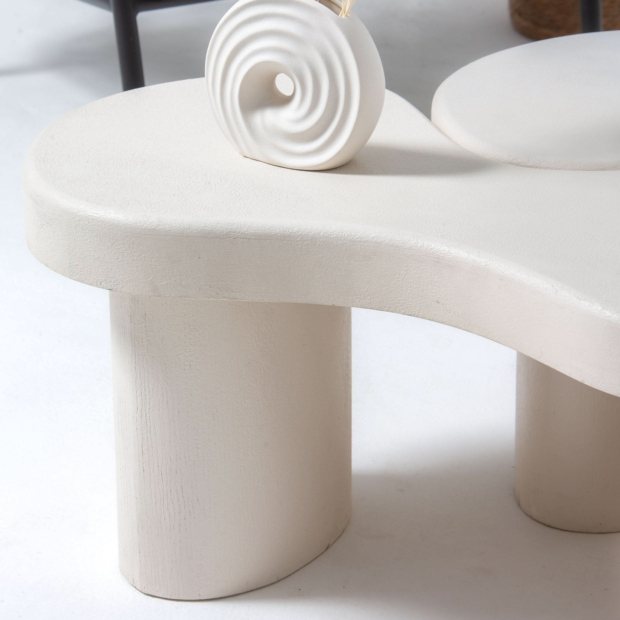 DANISH-WHITE COFFEE TABLE ONE PIECE - Art and craft furniture