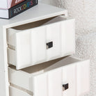 DANISH WHITE TWO DRAWER NIGHTSTAND TABLE - Art and craft furniture