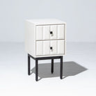 DANISH WHITE TWO DRAWER NIGHTSTAND TABLE - Art and craft furniture