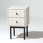 DANISH WHITE TWO DRAWER NIGHTSTAND TABLE - Art and craft furniture