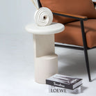 DANISH WHITE WOODEN SIDETABLE - Art and craft furniture