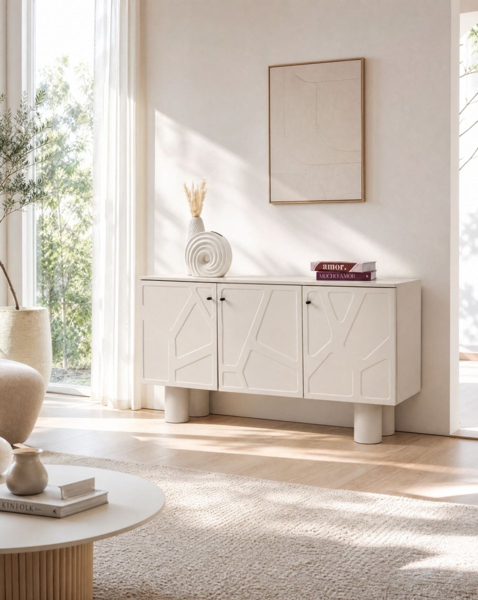 Danish Wooden Three Door Sideboard - Art and craft furniture