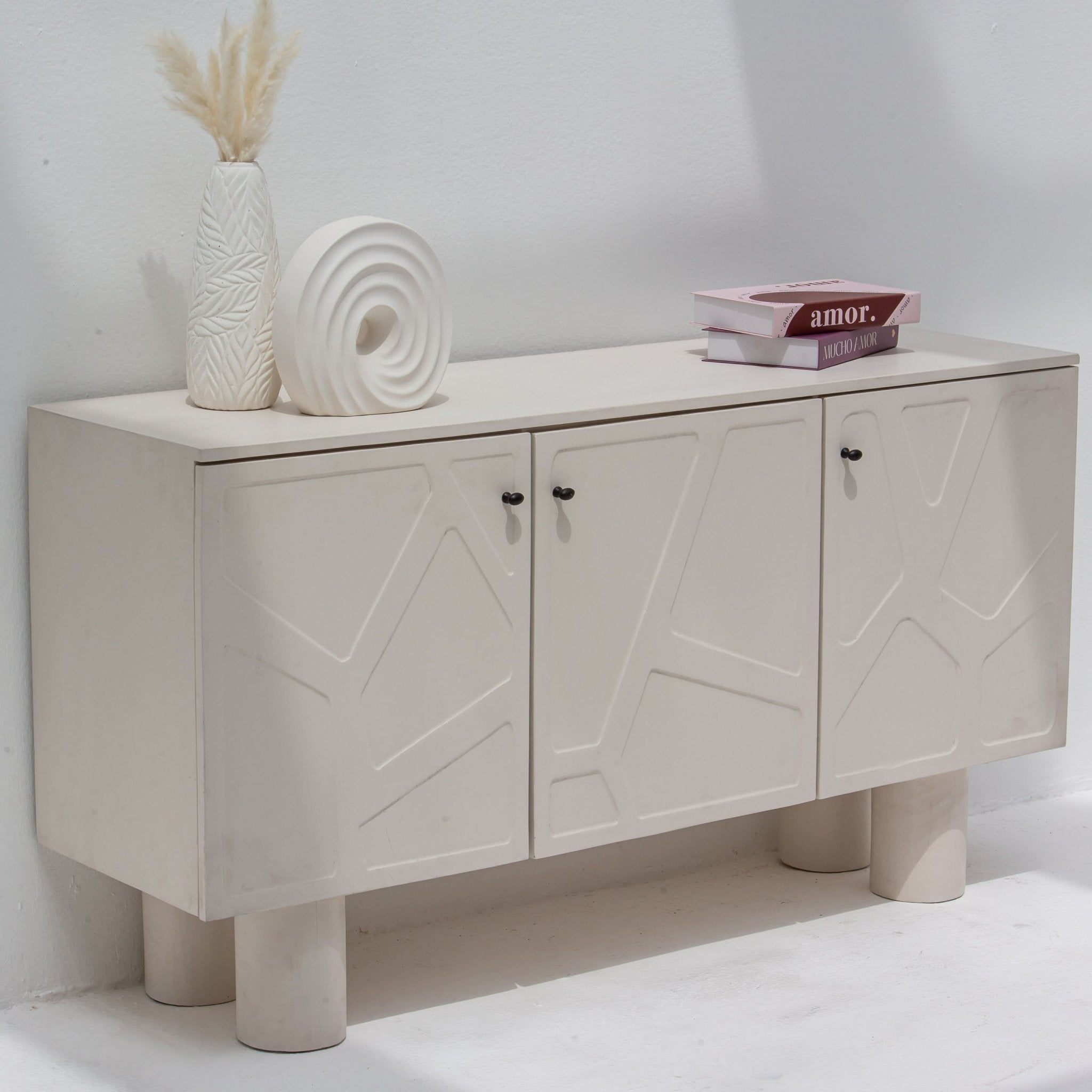DANISH WOODEN THREE DOOR SIDEBOARD - Art and craft furniture