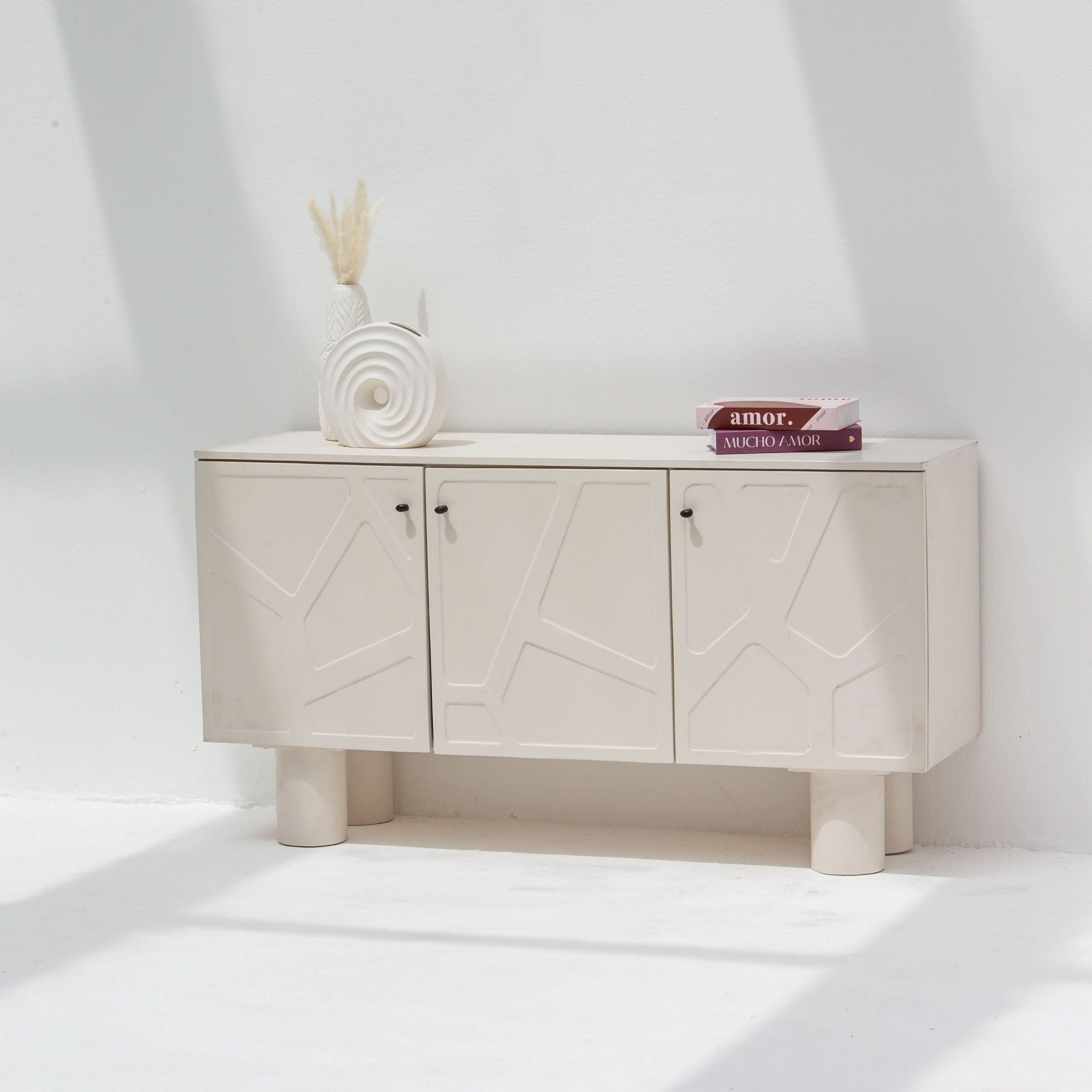 DANISH WOODEN THREE DOOR SIDEBOARD - Art and craft furniture