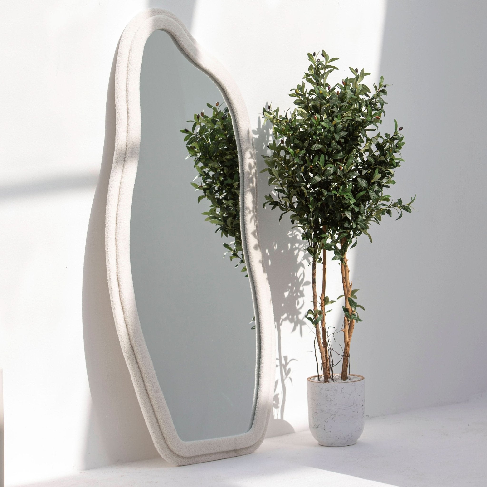 DARWIN CURVE WOODEN FABRIC MIRROR FRAME - Art and craft furniture