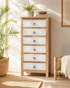 Darwin Wooden Carved Chest of Drawer - Art and craft furniture