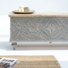 DARWIN WOODEN CARWED BOX - Art and craft furniture