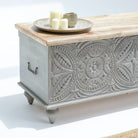 DARWIN WOODEN CARWED BOX - Art and craft furniture