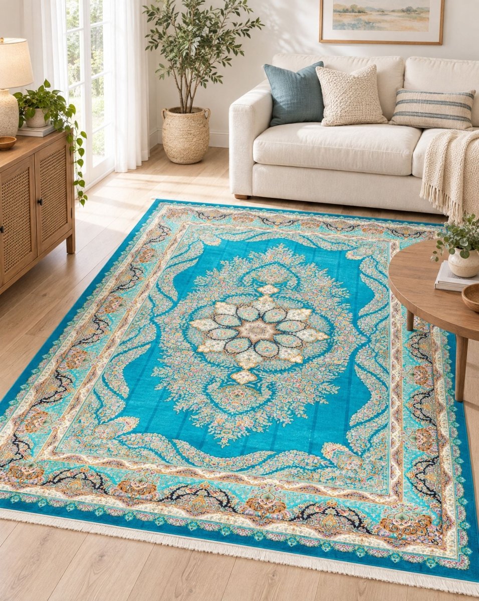 Delara Qom Blue Carpet - Art and craft furniture