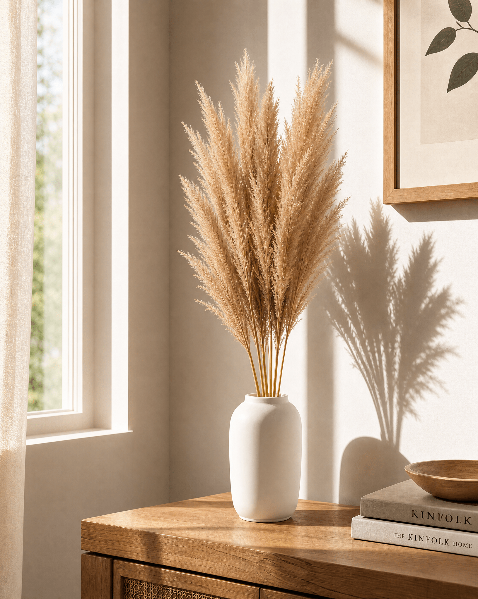 Dried Natural Flower Off White Long Pampas - Art and craft furniture