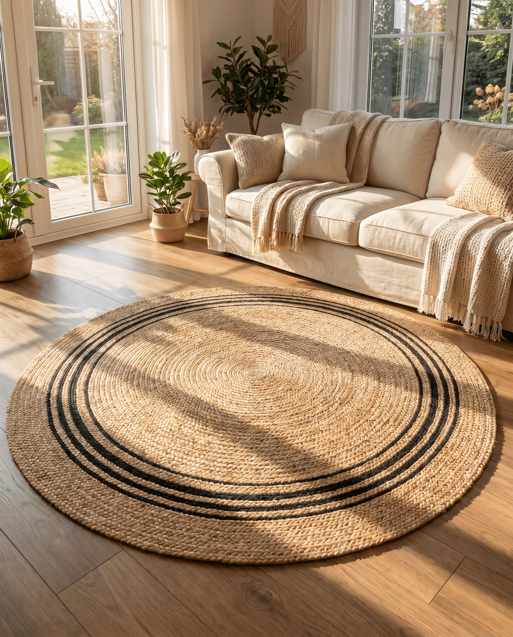DRIFT NATURAL JUTE HANDMADE RUG - Art and craft furniture