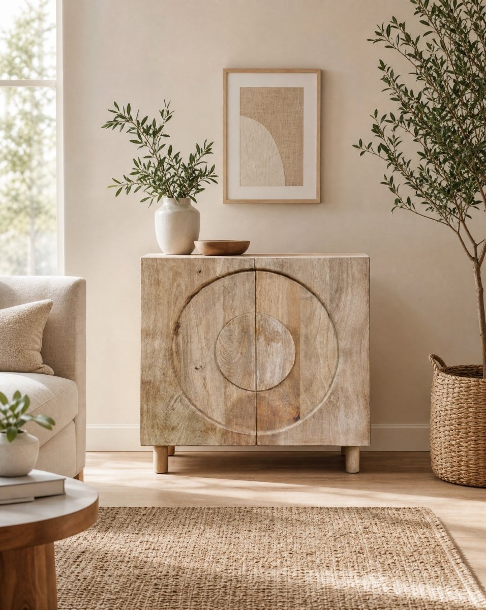 Elaris Mango Wood 2 Door Sideboard - Art and craft furniture
