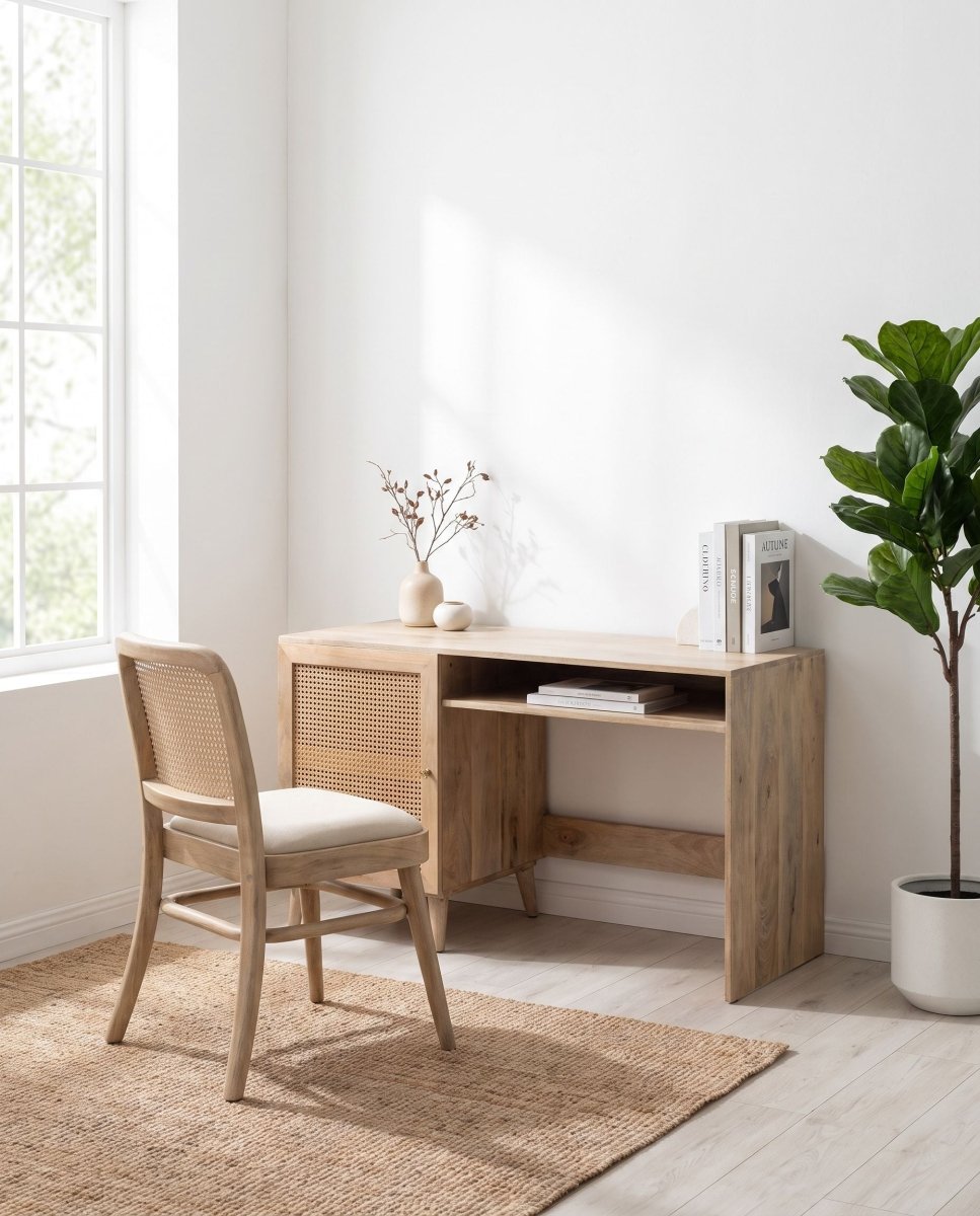 Elevate Cane Wooden Study Desk - Art and craft furniture