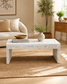 Ellison White Mother Of Pearl 2 Drawer Coffee Table - Art and craft furniture