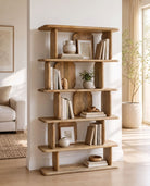 Elora Mango Wood Open Bookshelf - Art and craft furniture
