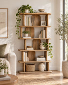 Elora Mango Wood Open Bookshelf - Art and craft furniture