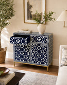 Eloria Blue Mother Of Pearl Side Board - Art and craft furniture