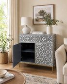 Eloria Grey Mother Of Pearl Side Board - Art and craft furniture
